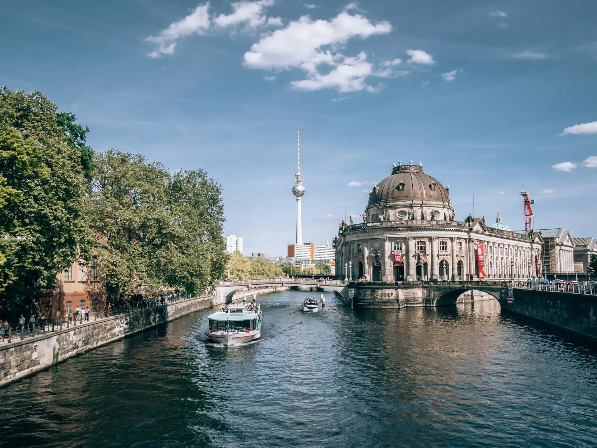 Berlin buildings beside the River Spree in the morning light